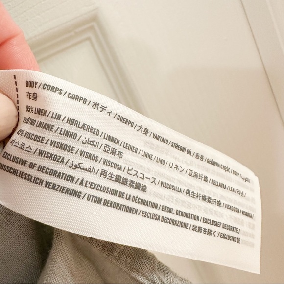 NWT Abercrombie & Fitch Boyfriend Linen Button Down Shirt Sage Green sz Medium - Picture 6 of 6